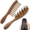CYUXING 2Pcs Loc Brush for Dreads, Golden Sandalwood Lock Brush with Wide Teeth for Scalp Massage, Gentle Detangling on Hair, Comfort Grip Handle for Fatigue Relief view 1