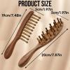 CYUXING 2Pcs Loc Brush for Dreads, Golden Sandalwood Lock Brush with Wide Teeth for Scalp Massage, Gentle Detangling on Hair, Comfort Grip Handle for Fatigue Relief view 2