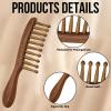 CYUXING 2Pcs Loc Brush for Dreads, Golden Sandalwood Lock Brush with Wide Teeth for Scalp Massage, Gentle Detangling on Hair, Comfort Grip Handle for Fatigue Relief view 3