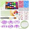 Face Painting Kit for Kids 44 Color Face painting Makeup Kit, Non-toxic Water Activated paint palette with Palette,Stencils, Brushes, Gems, Puff, for Kids Party Cosplay Halloween Christmas Carnival. view 2