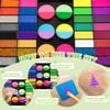 Face Painting Kit for Kids 44 Color Face painting Makeup Kit, Non-toxic Water Activated paint palette with Palette,Stencils, Brushes, Gems, Puff, for Kids Party Cosplay Halloween Christmas Carnival. view 3