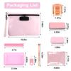 Aobelan PU Leather Gift Storage Pouch, Pink, Waterproof Travel Case with Combination Lock, Large Capacity Organizer Bag, 10.8x0.4x7.4 Inches view 2