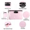 Aobelan PU Leather Gift Storage Pouch, Pink, Waterproof Travel Case with Combination Lock, Large Capacity Organizer Bag, 10.8x0.4x7.4 Inches view 3
