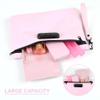 Aobelan PU Leather Gift Storage Pouch, Pink, Waterproof Travel Case with Combination Lock, Large Capacity Organizer Bag, 10.8x0.4x7.4 Inches view 4