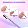 2 Pcs Metal Nail Cuticle Pusher, Metal Double-Ended Cuticle Remover Pusher, Professional Nail Scraper Remover Tool for Fingernails Toenails view 2