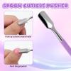 2 Pcs Metal Nail Cuticle Pusher, Metal Double-Ended Cuticle Remover Pusher, Professional Nail Scraper Remover Tool for Fingernails Toenails view 3