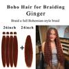 Ginger Boho Hair for Braiding Pre Stretched 350 Curly Deep Wave Braids view 3