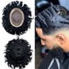 Healthlif Afro Curl Toupee for Black Men Hair Units Fine Mono Mens Weaves Toupees Kinky Curly Hair Replacement Systems for African American Mens Hairpieces (#1B Off Black, 8''X10''-25MM Afro Wave) view 1