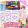 69 Colors Face Painting Kit for Kids - Non-toxic water-activated paint palette with glitter makeup palette, stencils, brushes, Gems, puff. for Kids Party Cosplay Halloween Christmas Carnival. view 2