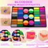 69 Colors Face Painting Kit for Kids - Non-toxic water-activated paint palette with glitter makeup palette, stencils, brushes, Gems, puff. for Kids Party Cosplay Halloween Christmas Carnival. view 3
