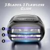 Electric Foil Shaver for Men :3D Floating Blades, LED Display, USB-C Fast Charge, IPX8 Waterproof - Perfect for Travel & Smooth Shaving at Home Gray view 3