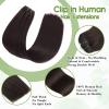 Natural Black Seamless Clip in Hair Extensions Real Human Hair 22inch Clip ins Human Hair Extensions Straight Clips in 100% Clip in Extensions Human Hair for Women 8pcs Double Weft view 3