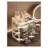 3-Layer Minimalist High-End Cosmetics Storage Box - Desktop Skincare Drawer Organizer for Washbasin Storage Rack(10-Beige) view 2