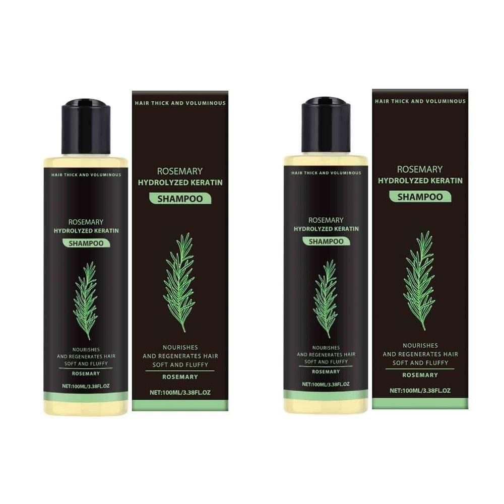 2PCS Rosemary Shampoo For Hair Thickness - Volumizing Strengthening Formula With Hydrolyzed Keratin, Reduces Breakage For Fuller Hair