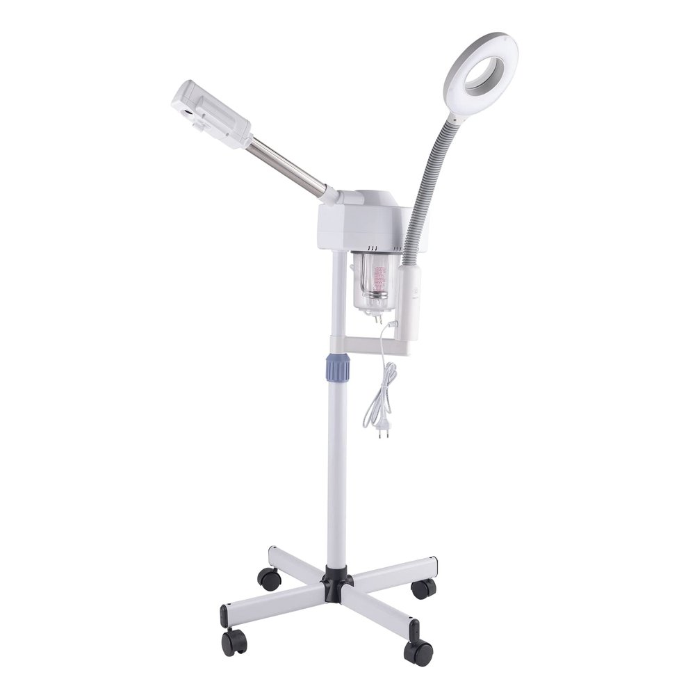 UDeuxff 2 in 1 Facial Steamer with 3X Magnification Light, Beautician Steamer Professional Humidifier Facial Spa Mist Steam for Home & Beauty Salon, White