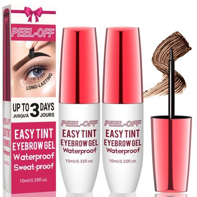 2PCS Eyebrow Tattoo Gel Peel Off WaterproofLong-lastingSmudge ProofBrown Eyebrow Gel for Women,DIY at Home,Christmas Day Gift Set