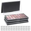 Acellegic 3 Pack Large Magnetic Makeup Palette with Clear Top 7.7"x4.3" Empty Cosmetics Pan Dispensing Storage Box 36 Metal Empty Square Makeup Eye Shadow Tray for DIY Eyeshadow Lipstick Blush Powder view 1