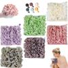 6-Pack 2-in-1 Loofah Washcloth Set with Soap Pouch, Exfoliating Bath Sponge with Drawstring, Dual-Sided for Deepth Cleansing & Smooth Skin (6 Colors) view 1