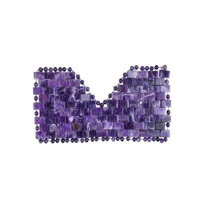CRYSTALTELLER Natural Crystal Eye Mask Cooling Eye Mask for Puffy Eyes Fatigue Reduction Stress Relief (Amethyst)