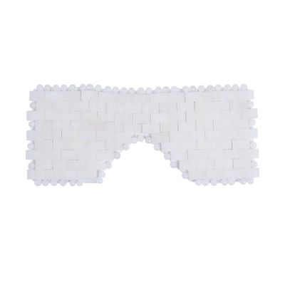 CRYSTALTELLER Natural Crystal Eye Mask Cooling Eye Mask for Puffy Eyes Fatigue Reduction Stress Relief (White Jade)