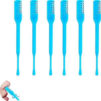6-Pc 2-in-1 Nose Hair Trimmer-Nasal Hair Cutter for Women Men Double-Sided, Portable, Safe Grooming for Men & Women (Blue)
