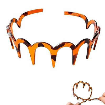 2025 new U-shaped fashion hair comb belt, high headgear female hairpin, reversible Korean toothed hair band suitable for girls to give gifts (black -1). (amber, 1)