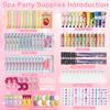 144 Pcs Spa Party Decorations for Girls, Spa Birthday Party Supplies Include Face Masks Skincare, Hand Cream, Lip Balm, Under Eye Patches, Lip Mask, Foot Bath Bombs, Press-on Nails and Hair Tinsel view 2