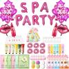 100PCS Spa Party Supplies with Decorations Balloons for Girl,Include Balloons Face Masks Skincare, Lip Balm, Under Eye Patches, Foot Bath Bomb, Birthday Sleepover Supplies Party Kit for Women Gift Set view 1