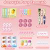 100PCS Spa Party Supplies with Decorations Balloons for Girl,Include Balloons Face Masks Skincare, Lip Balm, Under Eye Patches, Foot Bath Bomb, Birthday Sleepover Supplies Party Kit for Women Gift Set view 3