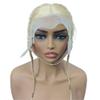 13x4 Lace Frontal Closure Glueless Gele Turban 613 Blonde Afro Twist Braids Topper Pre-Braid Human Hair Headband Wig, Pre-Plucked Natural Hairline Half Wig Human Hair Gele Frontal (613#, 12 inch) view 1