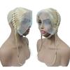 13x4 Lace Frontal Closure Glueless Gele Turban 613 Blonde Afro Twist Braids Topper Pre-Braid Human Hair Headband Wig, Pre-Plucked Natural Hairline Half Wig Human Hair Gele Frontal (613#, 12 inch) view 3