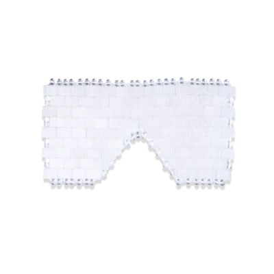 CRYSTALTELLER Natural Crystal Eye Mask Cooling Eye Mask for Puffy Eyes Fatigue Reduction Stress Relief (Clear Quartz)