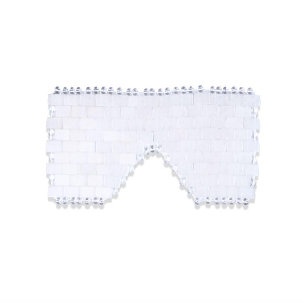 CRYSTALTELLER Natural Crystal Eye Mask Cooling Eye Mask for Puffy Eyes Fatigue Reduction Stress Relief (Clear Quartz)