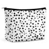 QSKDLAC Black And White Polka Dot Cosmetic Bags for Women with Zipper Portable Makeup Bag Pu Makeup Pouch for Work Or Travel Gifts view 1