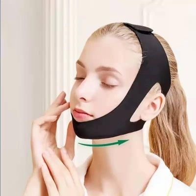 Anti-Snoring Chin Strap, Sleep Support Device for Mouth Breathing, Face Slimming Band, Snore Reduction Aid (black)