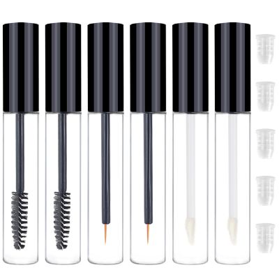 6PCS 10ml Empty Mascara Tubes,Empty Eyeliner Tube and Empty Lip Gloss Tubes,with Rubber Inserts - Ideal for DIY CosmeticsTravel and Daily Use(Black)