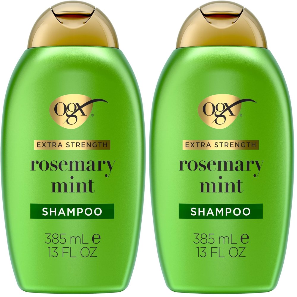 OGX Extra Strength Refreshing Scalp + Rosemary Mint Shampoo, Clarifying Wash Visibly Helps Remove Oil & Residue to Clear Away Buildup, Sulfate-Free Surfactants, 13 fl. Oz (Pack of 2)