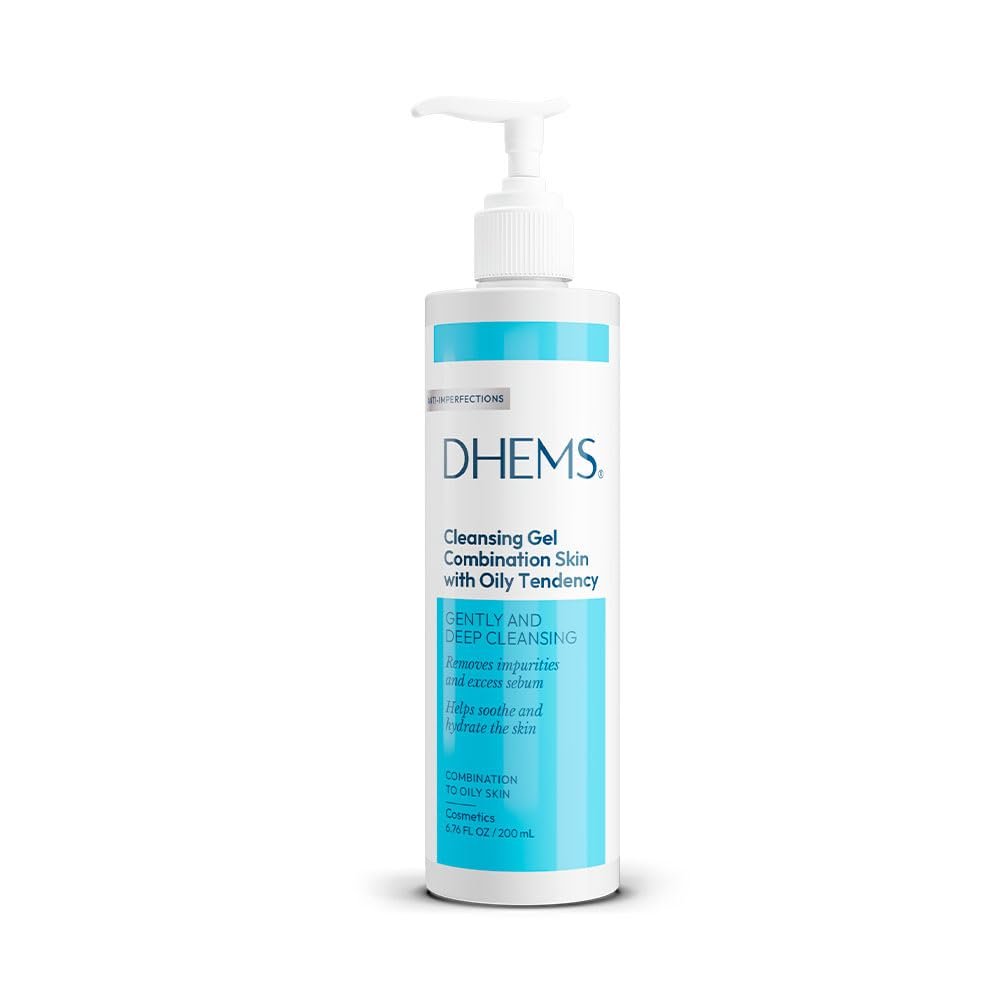 DHEMS Cleansing Gel Daily Face Wash and Makeup Remover for Oily and Mixed Skin 6.76 Ounces