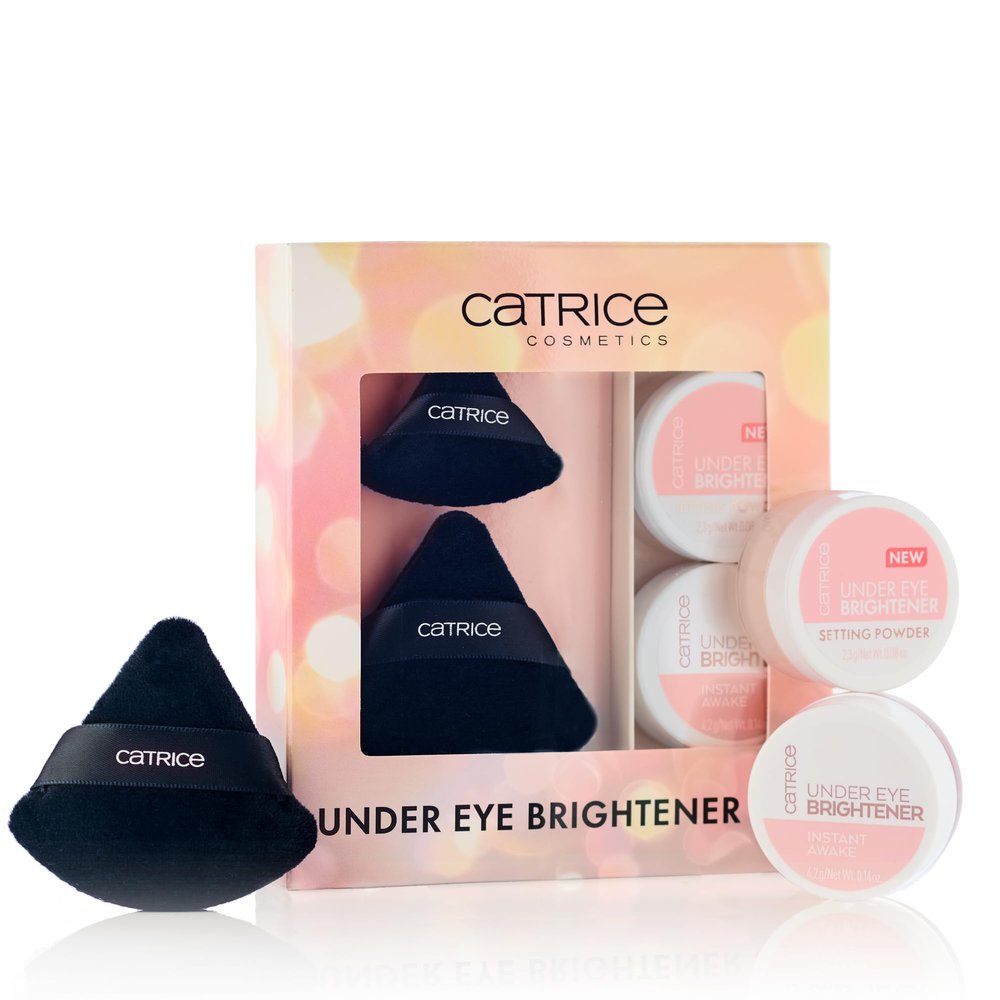 Catrice | Holiday Gift Set Under Eye Brightener & Setting Powder in 010 Light Rose + Magic Perfector Powder Puff Duo | Bright, Smooth & Long-Wear Finish