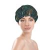 Abstract Peacock Feather Shower Cap Waterproof Reusable Double Elastic Daily Bath view 3