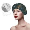Abstract Peacock Feather Shower Cap Waterproof Reusable Double Elastic Daily Bath view 4