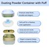 Body Powder Puff and Container, 3.35" Portable Dusting Powder Container with Soft Puff Powder Case Box Jar for Baby Women Home and Travel Use(Dark Blue) view 4