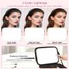 Relavel Initial Makeup Bag with LED Mirror for Women Girls, Personalized Travel Cosmetic Organizer Train Case, Birthday Gifts for Grandkids Bridesmaid Graduation Teacher Friends, Trendy Stuff, Pink C view 3