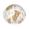 Adorable Cow and Pink Floral Shower Cap Waterproof Reusable Double Elastic Daily Bath view 1