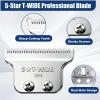 2215 Adjustable Replacement T Wide Blades compatible with Wahl 5 Star Serise Detailer Li Trimmer 8081 and 8171 Models (Silver(3PCS)) view 2
