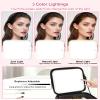 Relavel Initial Makeup Bag with LED Mirror for Women Girls, Personalized Travel Cosmetic Organizer Train Case, Birthday Gifts for Grandkids Bridesmaid Graduation Teacher Friends, Trendy Stuff, Black E view 3