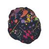 Aesthetic Colorful Splash Graffiti Shower Cap Waterproof Reusable Double Elastic Daily Bath view 2