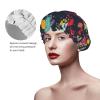 Aesthetic Colorful Splash Graffiti Shower Cap Waterproof Reusable Double Elastic Daily Bath view 4