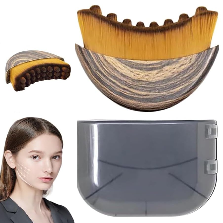 Lymphatic Contour Face Brush, Dry Brushing Face Brush, Lymphatic Drainage Massager for Face, Chin & Jawline Sculpting,Fits to The Skin to Relieve Fatigue (1PCS)