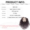 12 Ins Curly Human Hair Topper Middle Parting for Women Cover Grey Hairs,Clip in Wavy Curly Real Hair Topper Hairpiece with U-Shaped Silk Base 3.9x4.7 Ins Wiglets Hairpieces-Dark Brown view 2